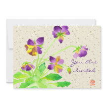 Pansies Aquarelle Peinture de washi jaune violet