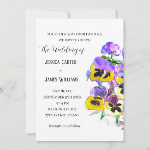 Invitation Pansies Pansy Floral Mariage