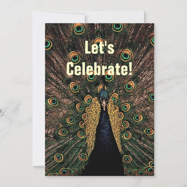 Invitation Paon - Anniversaire de mariage (Devant)