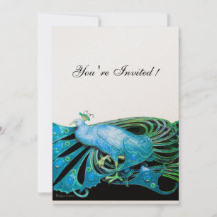 Invitation PAON papier métallisé noir, bleu champagne