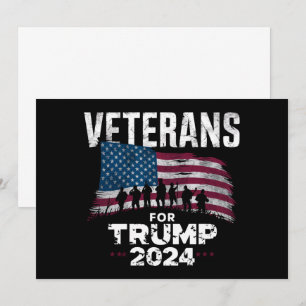Invitation Papa Grand-père vétérans pour Trump 2024 Drapeau a