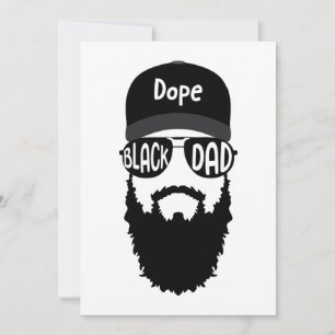 Invitation Papa Noir Avec Fête des pères À La Barbe