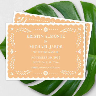 Invitation Papel moderne Picado Enregistrer la date