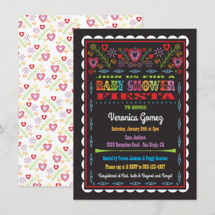 Invitation Papel Picado Baby shower mexicain Fiesta