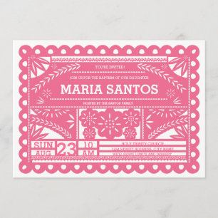 Invitation Papel Picado Baptême
