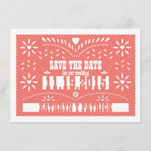 Invitation Papel Picado Enregistrer la date Mariage Faire-par