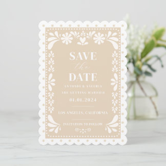 Invitation Papel Picado Mariage Enregistrer la date Invitatio