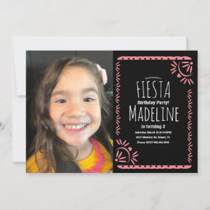 Invitation Papel Picado Mexicaine Anniversaire Fiesta Floral