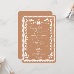 Invitation Papel Picado Wedding shower mexicain Viva Los Novi