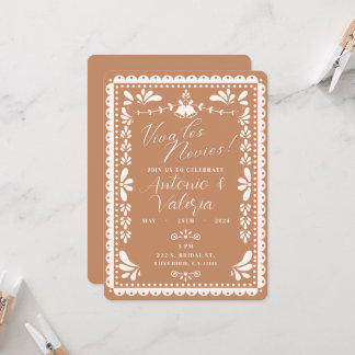 Invitation Papel Picado Wedding shower mexicain Viva Los Novi