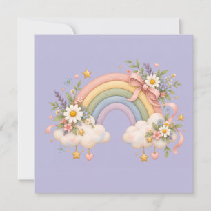 Invitation Papeterie Arc-en-ciel Pastel