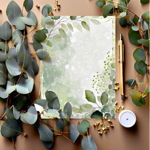 Invitation Papeterie de mariage vierge aquarelle verte et or