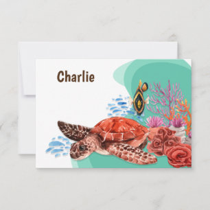 Invitation Papeterie de tortue/Invitation