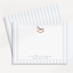 Invitation Papier à lettre de nurserie Cheval à bascule aquar