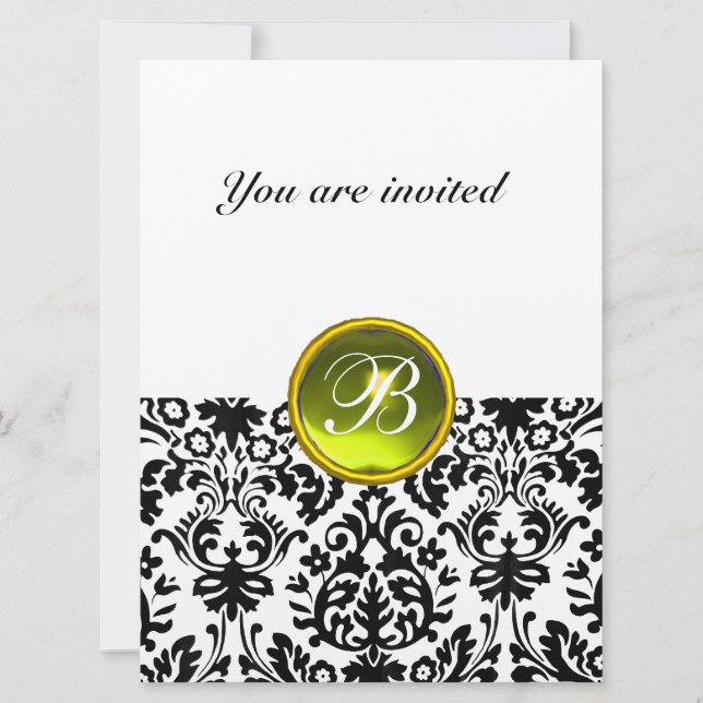 INVITATION PAPIER À LETTRE MONOGRAMME PIERRE PRÉCIEUSE DAMAS  (Devant)