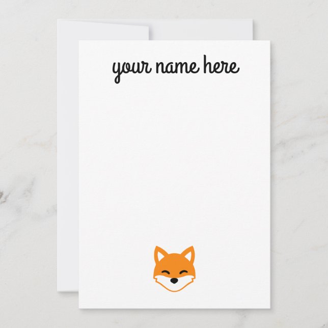 Invitation Papier à lettres Fox personnalisé pour enfants (Devant)
