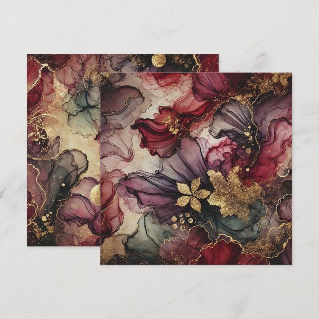 Invitation Papier à papier à scandale à encres à vin de récol (Devant / Derrière)