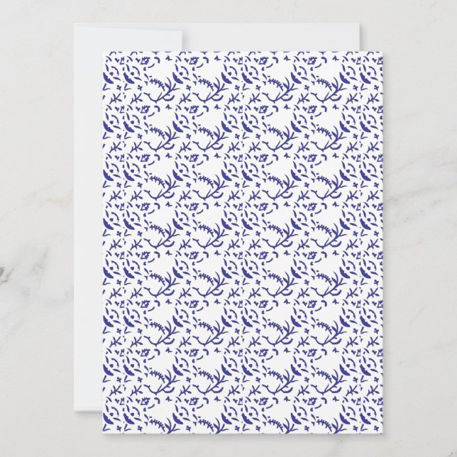 Invitation Papier cadeau bleu et blanc avec un motif graphiqu (Devant)