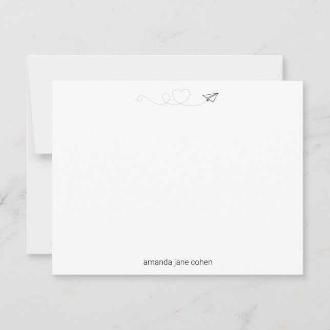 Invitation Papier Carburant avion simple papeterie (Devant)