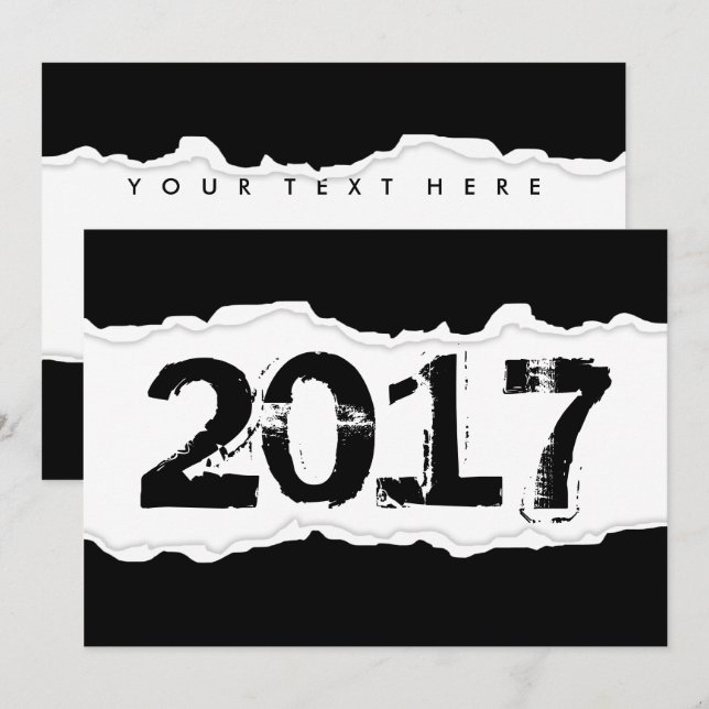 Invitation Papier déchiré en 2017 (Devant / Derrière)