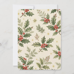 Invitation Papier d'emballage de Noël Holly & Berries Class