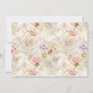 Invitation Papier d'emballage floral à l'aquarelle romantique