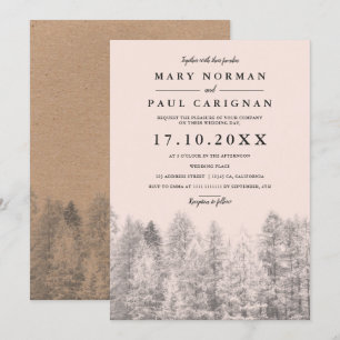 Invitation Papier d'emballage rustique rougissent mariage de