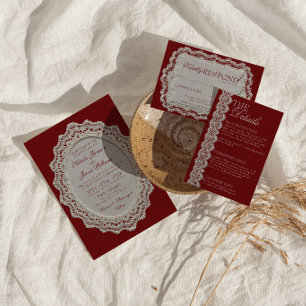 Invitation Papier Dentelle Rétro Vieille Fortune Doily Photo