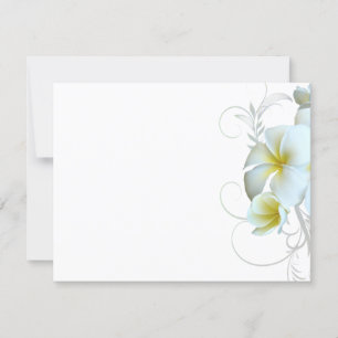 Invitation Papier d'invitation Plumeria blanc clair