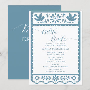 Invitation Papier mexicain Picado Cielito Lindo Baby shower