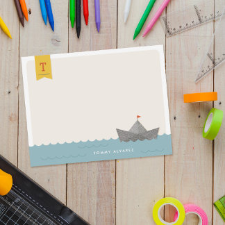 Invitation Papier Nautique Bateau Monogramme Drapeau Papeteri