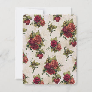 Invitation Papier peint de la Rose rouge antique