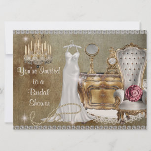 Invitation Papier peint FAUX VINTAGE D'INVITATION DE DOUCHE B