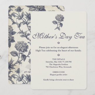 Invitation Papier Peint Fleur Hydrangea Chardon de Mer Fête d
