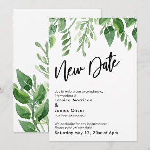 Invitation Papier Peint Fleurs Report De Mariage Nouvelle Dat