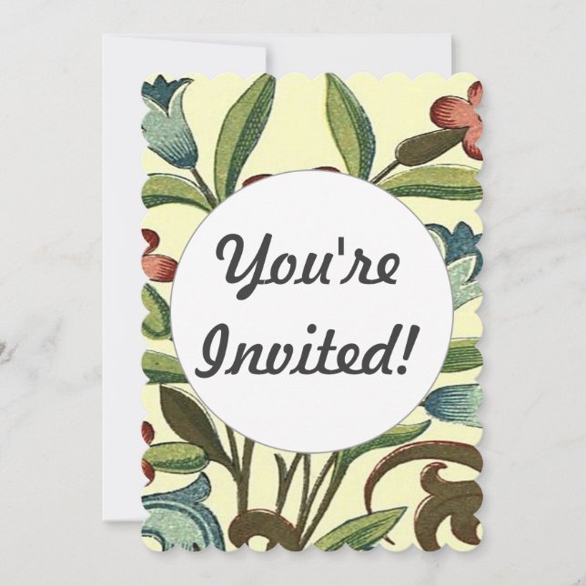Invitation Papier peint floral Art Nouveau Joli (Devant)