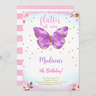 Invitation papillon 5e anniversaire