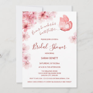 Invitation Papillon Aquarelle Enterrement de vie de jeune f