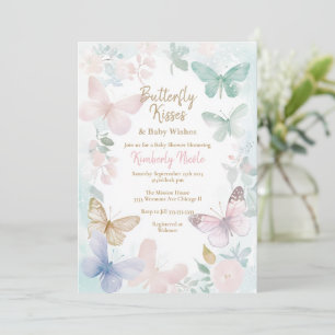 Invitation Papillon baby shower papillon embrasse baby shower