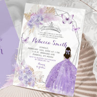 Papillon blanc mauve de Lilac en argent Quinceañer