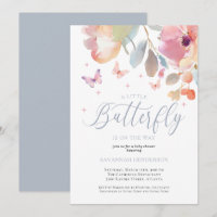 Papillon blanc rose Baby shower floral