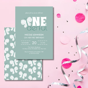 Invitation Papillon Boho Retro Enfants 1er anniversaire Dustd