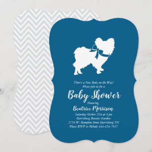 Invitation Papillon Chien Baby shower Blue Boy