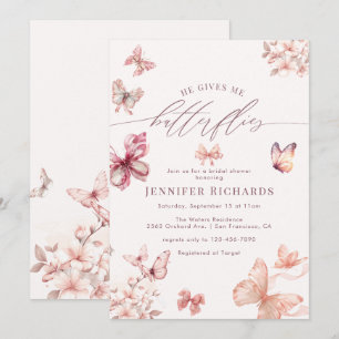 Invitation Papillon Coquette   Fête des mariées des papillons