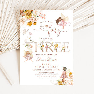 Invitation Papillon de fée Magique Anniversaire 3 ans de Fleu
