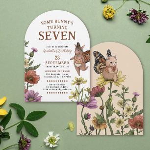 Invitation Papillon de lapin Fleur sauvage Floral Anniversair