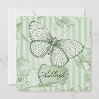 Invitation Papillon de menthe Sweet Sixteen