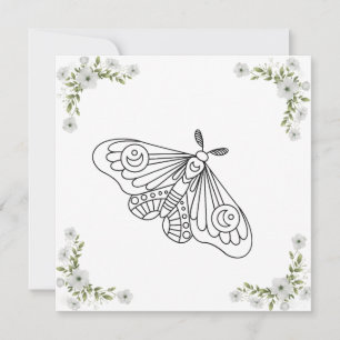 Invitation Papillon et fleurs