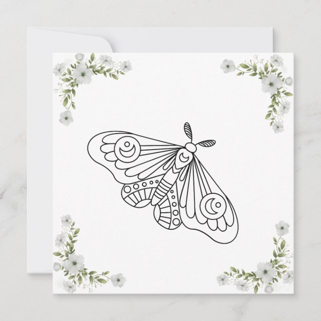 Invitation Papillon et fleurs (Devant)