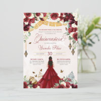 Papillon floral blanc rouge Élégant Quinceanera V1